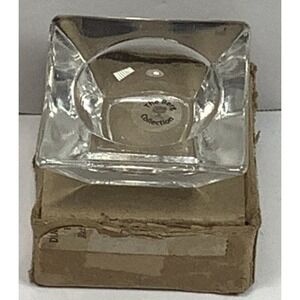 Vintage Clear Glass Individual Open‎ Salt Cellar, Square The Berg Collection